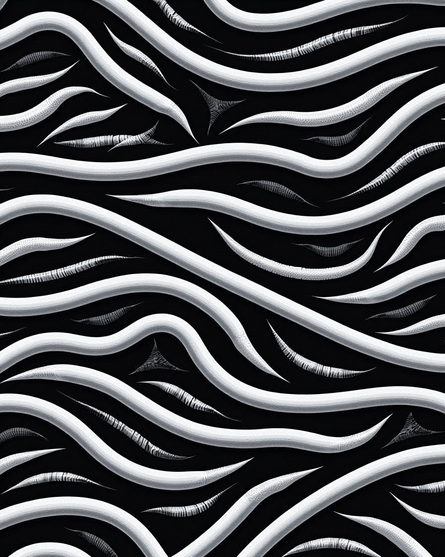 Monochrome Wavy Stripe Texture Rug