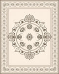 Cream Central Medallion Floral Border Rug