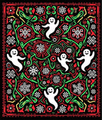 Festive Ghosts and Snowflakes Jolly Rug
