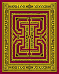 Deep Maroon Geometric Labyrinth Rug