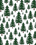 Forest Green Evergreen Trees Repeating Design Rug