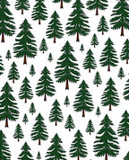 Forest Green Evergreen Trees Repeating Design Rug