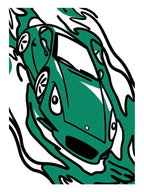Emerald Green Car Motion Abstract Rug