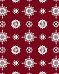 Crimson White Snowflake Starburst Rug