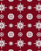 Crimson White Snowflake Starburst Rug