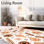Warm Cookies And Flowers Pattern Rug