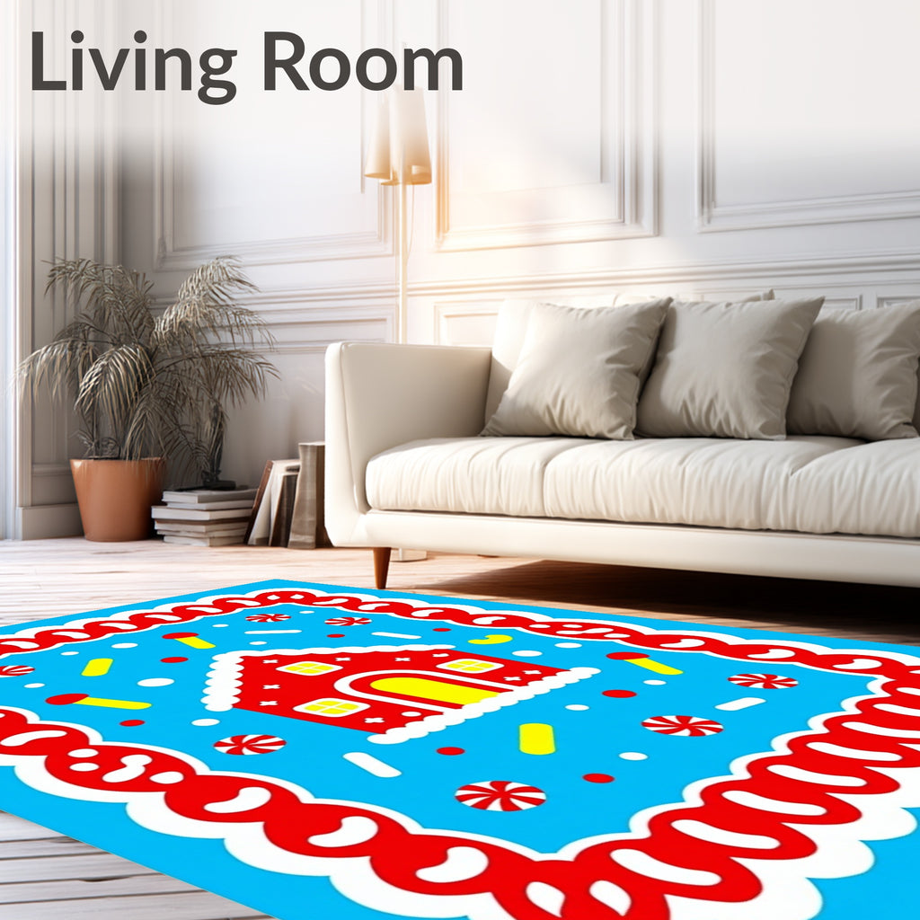 Red Gingerbread House Candy Land Rug
