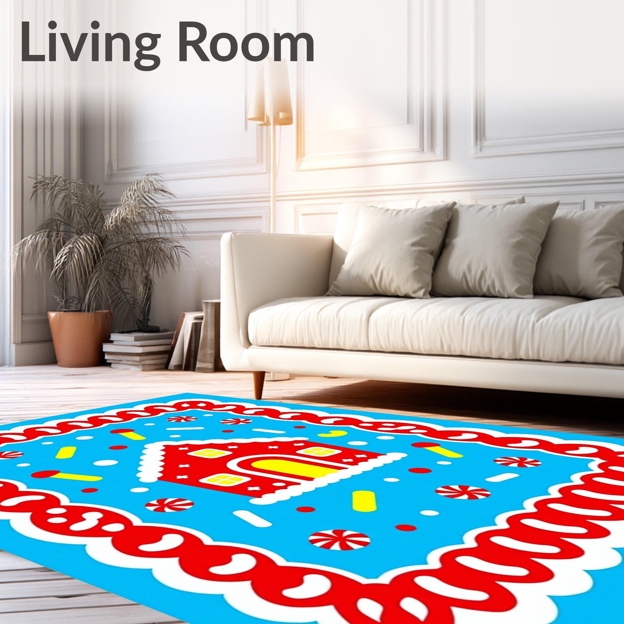 Red Gingerbread House Candy Land Rug