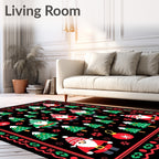 Festive Santa Trees and Ornaments Rug
