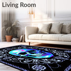 Illuminated Skull With Ornate Frame Rug
