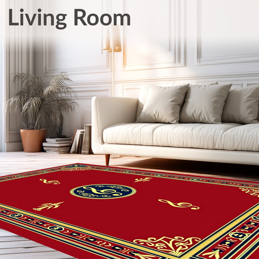 Crimson Gold Treble Clef Orchestra Rug