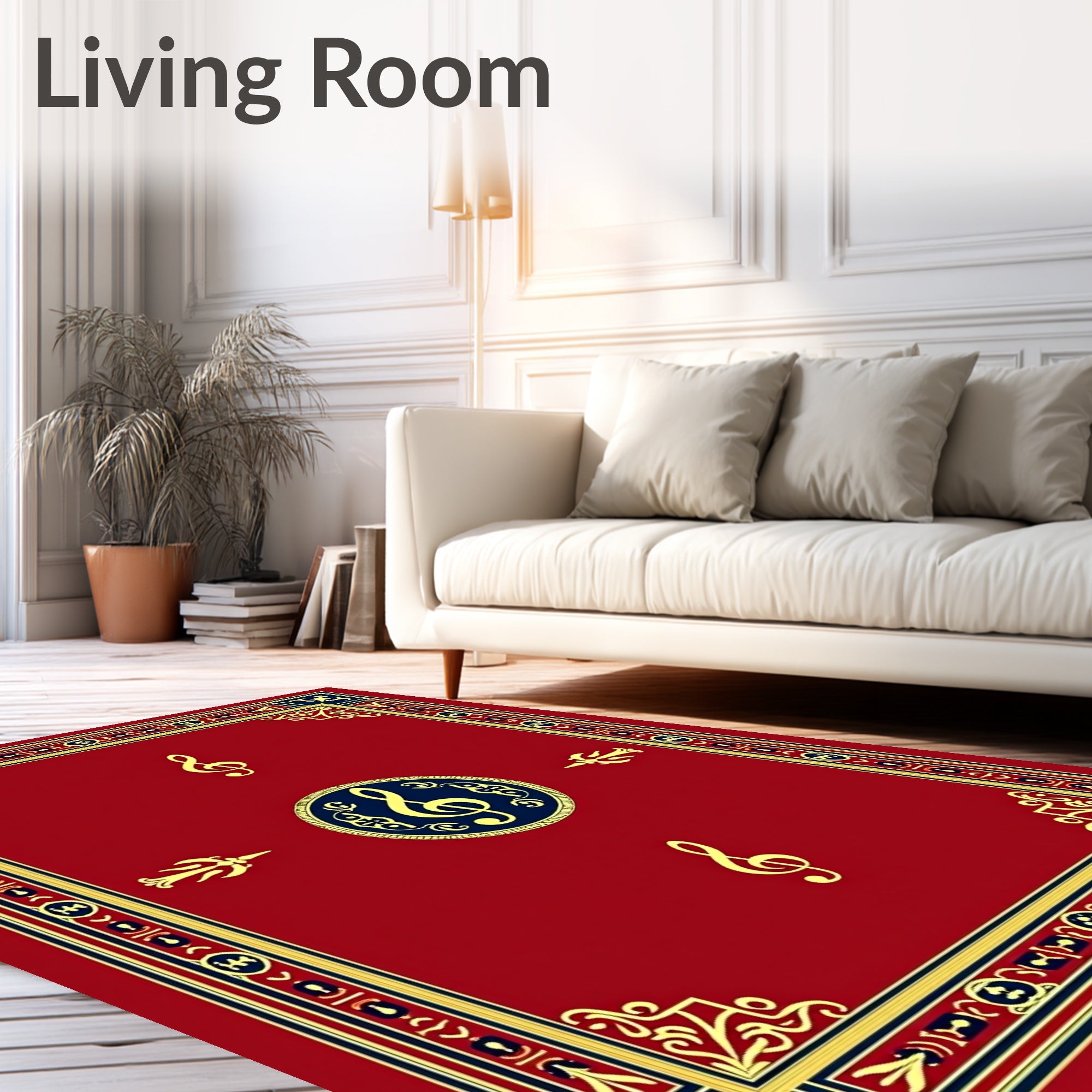 Crimson Gold Treble Clef Orchestra Rug