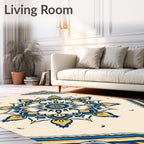 Mandala Sun Cobalt Yellow Medallion Rug