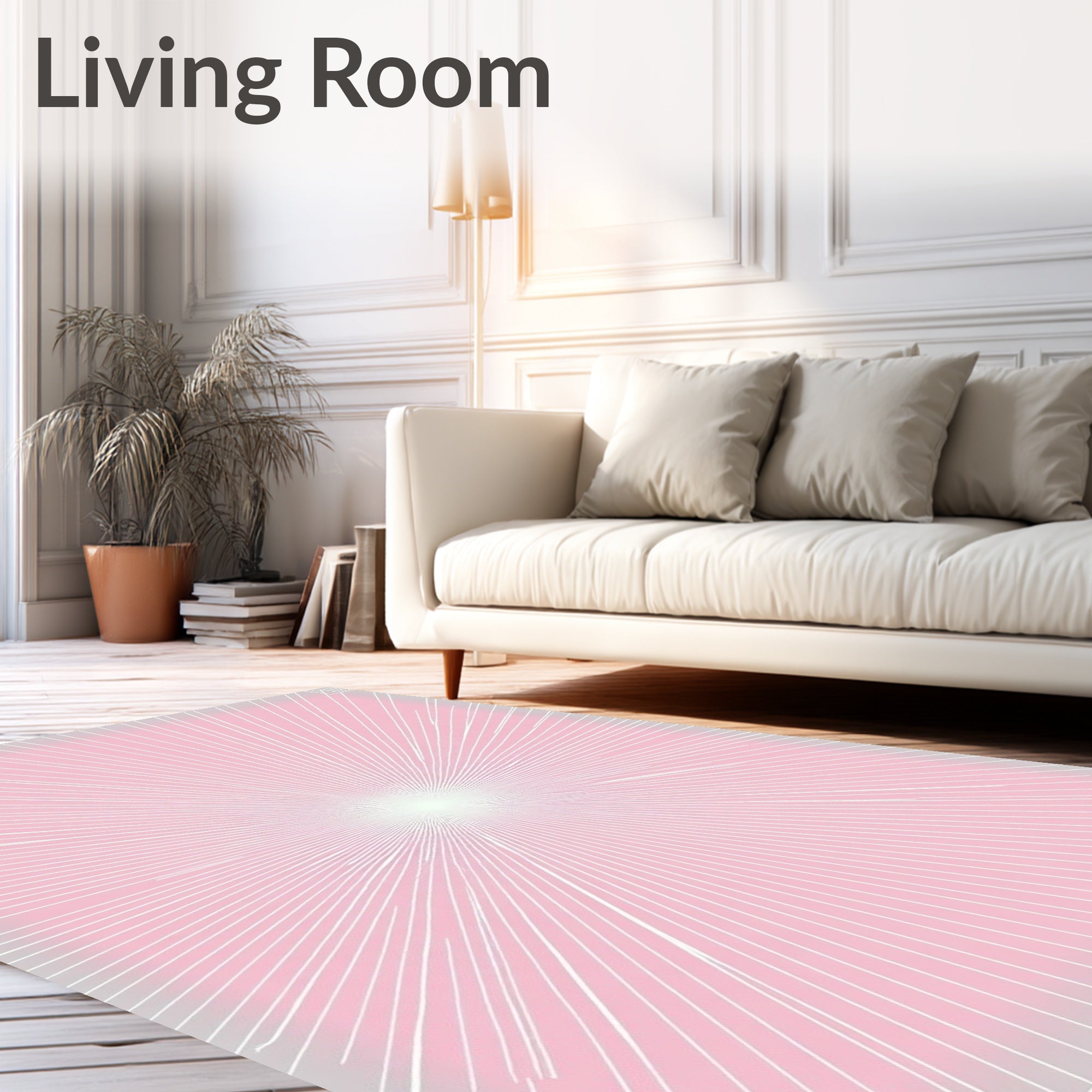 Soft Pink Radiant Burst Rug