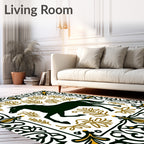 Dark Horse Golden Leaf Border Rug