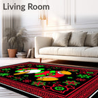 Festive Red Green Duck Christmas Rug