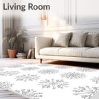 Winter Snowflake Grayscale Repeat Rug
