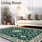 Emerald Vintage Floral Medallion Rug