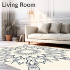 Mandala Sunburst Dark Navy Rug