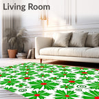 Green Red Floral Swirl Art Rug