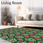 Emerald Pink Floral Medallion Symmetry Rug