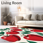 Classic Red Apple Foliage Arrangement Rug