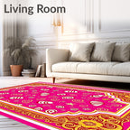 Hot Pink Candy Swirl Star Rug