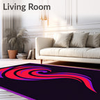 Crimson Purple Swirl Flame Rug