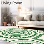Emerald Green Mandala Medallion Radiance Rug
