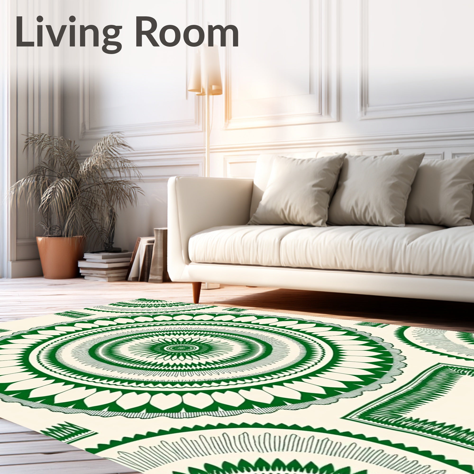 Emerald Green Mandala Medallion Radiance Rug