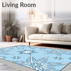 Light Blue Snowflake Winter Wonderland Rug