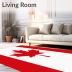 Red White Maple Leaf Banner Rug