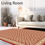 Crimson Beige Diamond Quilt Rug