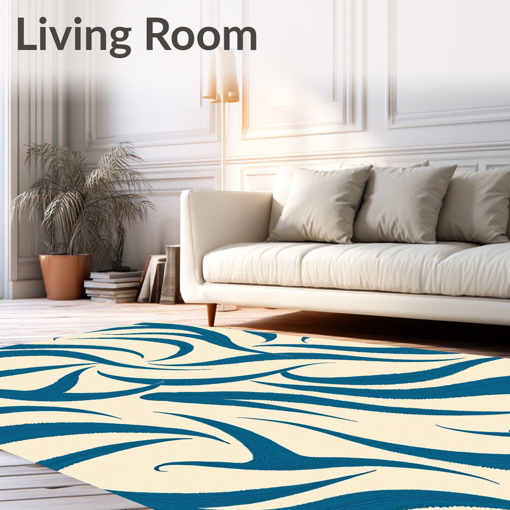 Deep Blue Organic Flow Rug
