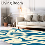 Deep Blue Organic Flow Rug