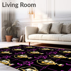 Golden Trophy Geometric Black Rug