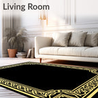 Golden Celtic Knot Border Frame Rug
