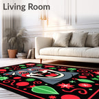 Joyful Dog With Christmas Ornaments Rug