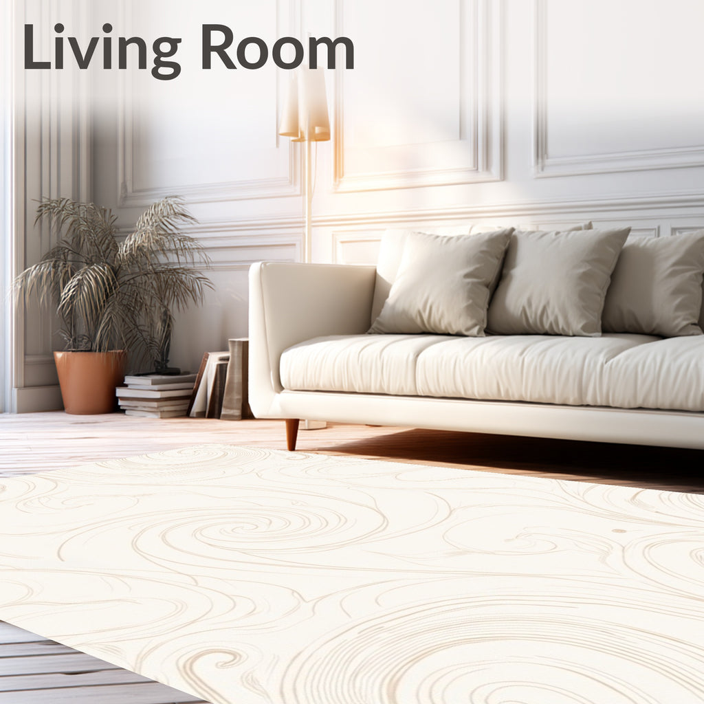 Cream Swirl Swirl Curlicue Curlicues Rug