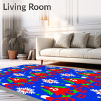 Christmas Trees Snowflakes Holiday Collage Rug