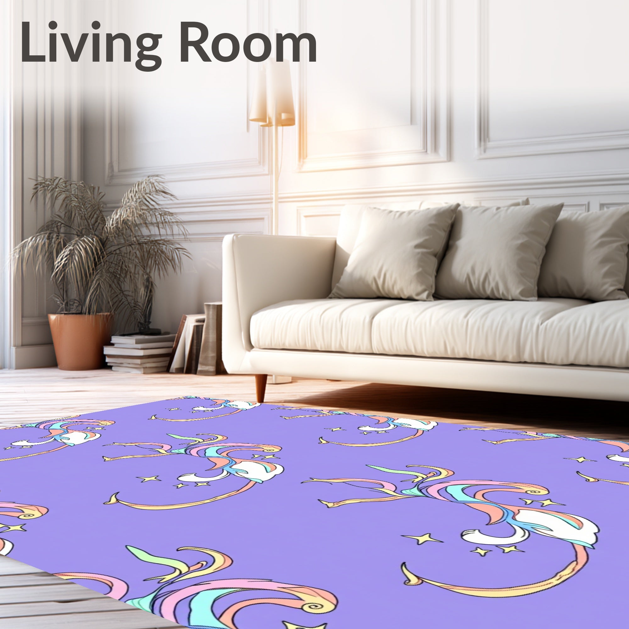 Pastel Swirl Unicorn Twirl Rug