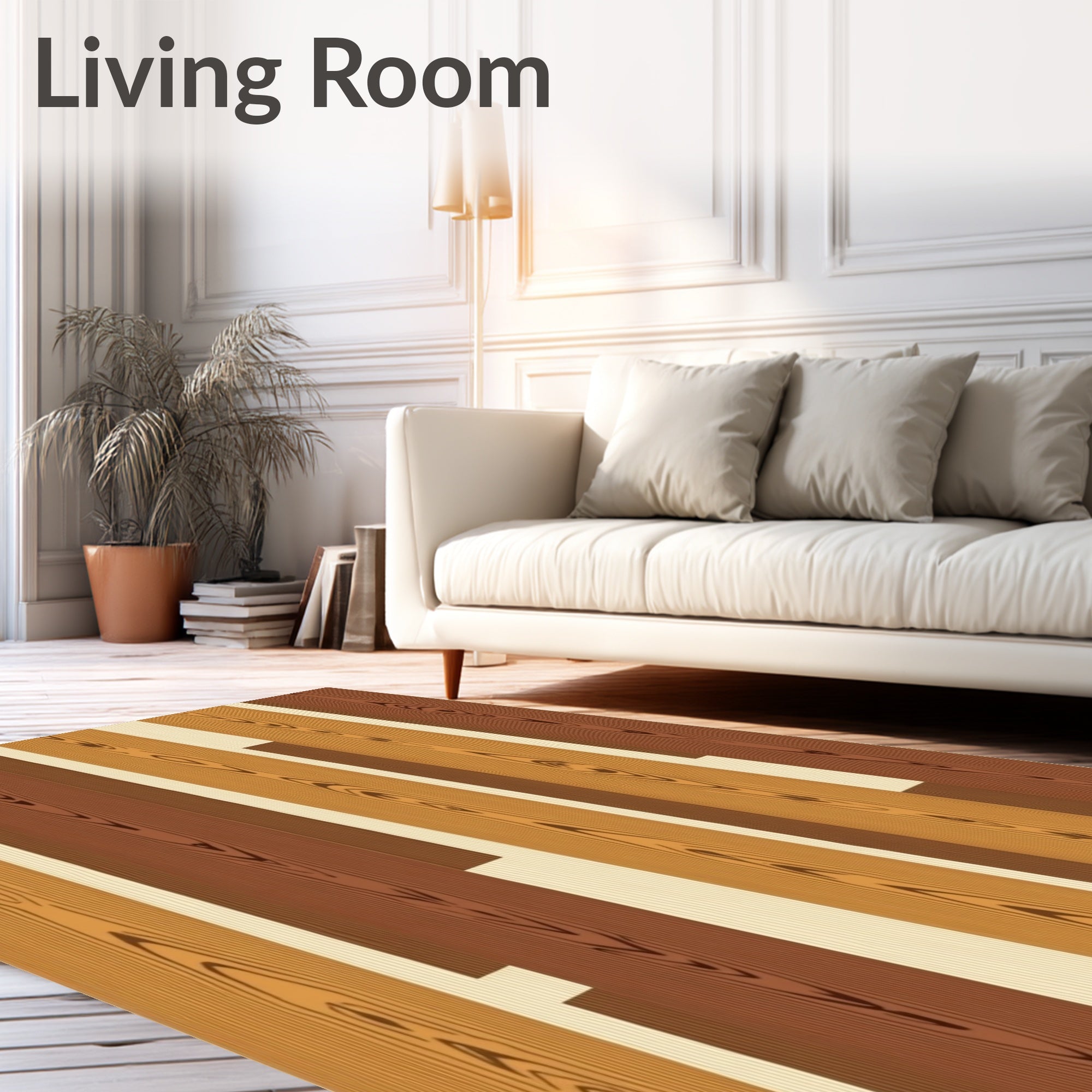 Rich Wooden Planks Gradient Rug