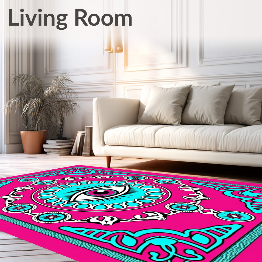 Hot Pink Eye Medallion Rug