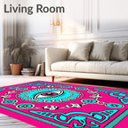 Hot Pink Eye Medallion Rug