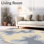 Tonal Gray Abstract Contour Layers Rug