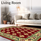 Crimson Floral Garden Arch Rug