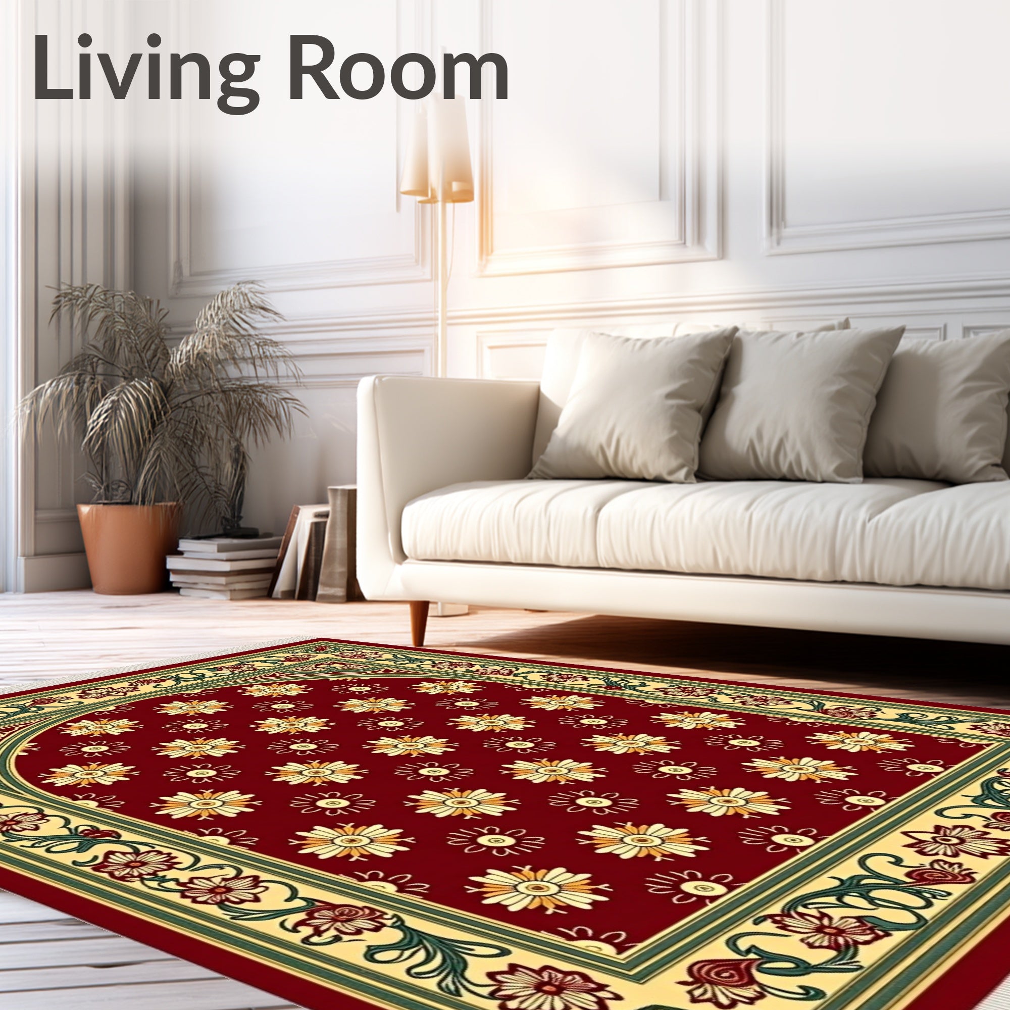 Crimson Floral Garden Arch Rug