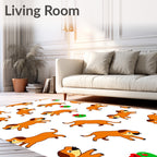 Playful Brown Dogs Whimsical Garden Rug