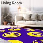 Vibrant Purple Yellow Animal Rounds Rug