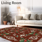 Brown Holly Berry Starburst Rug